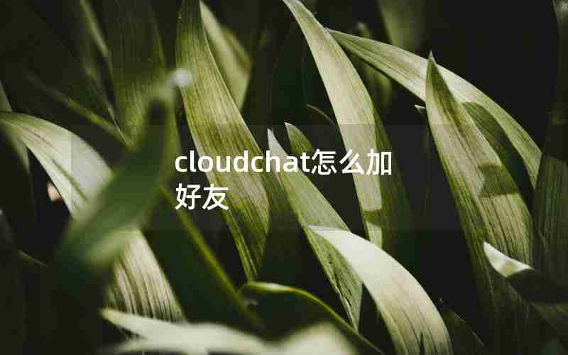cloudchat怎么加好友 cloudchat怎么加好友