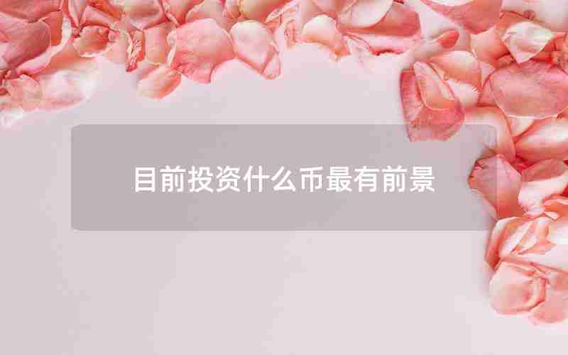 目前投资什么币最有前景 目前投资什么币最有前景