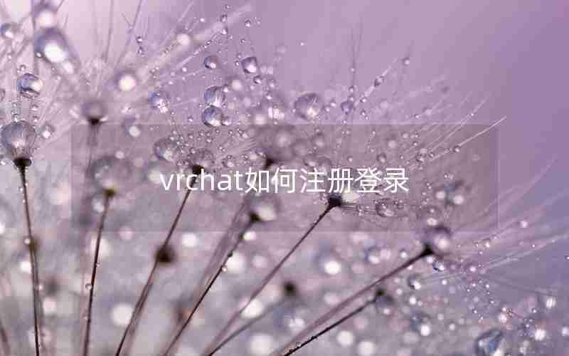 vrchat如何注册登录