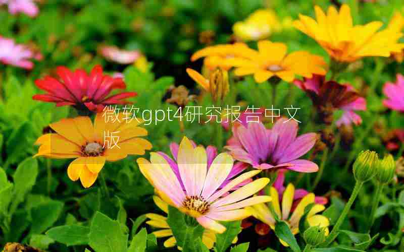 微软gpt4研究报告中文版 微软gpt4研究报告中文版