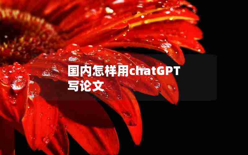 国内怎样用chatGPT写论文