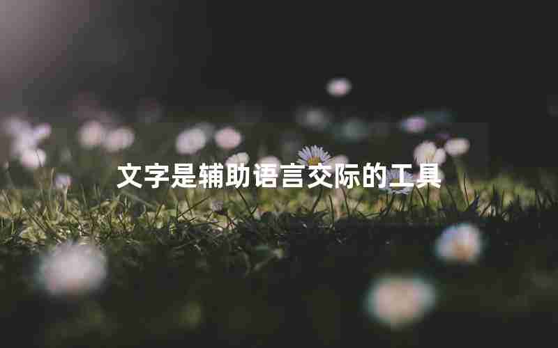 文字是辅助语言交际的工具
