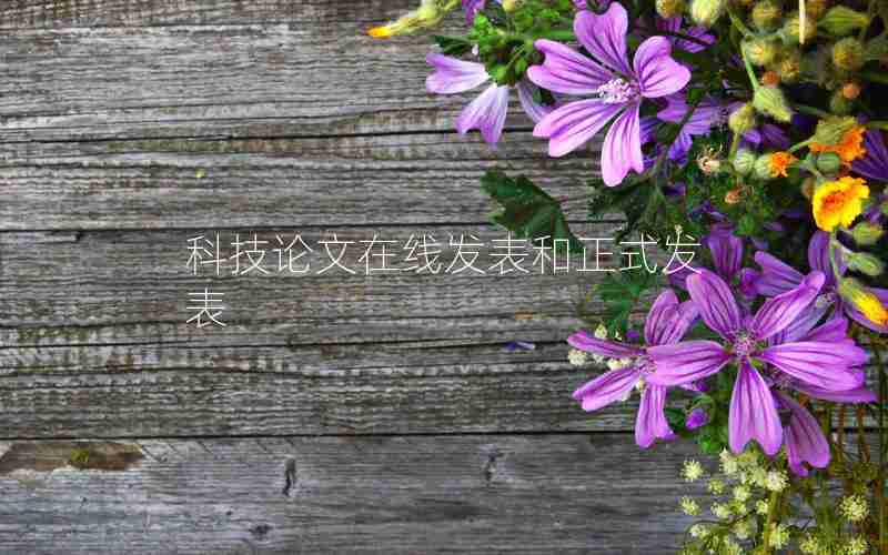 科技论文在线发表和正式发表 科技论文在线发表和正式发表