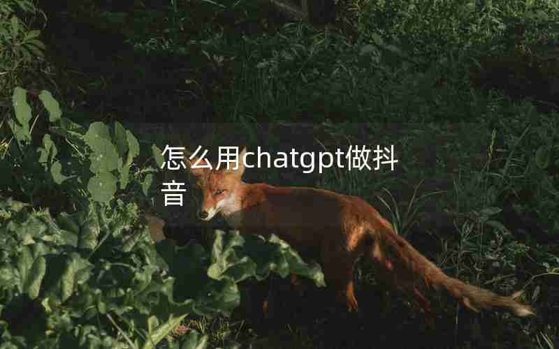 怎么用chatgpt做抖音
