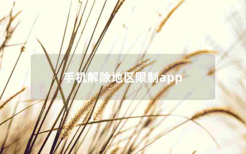 手机解除地区限制app 手机解除地区限制app