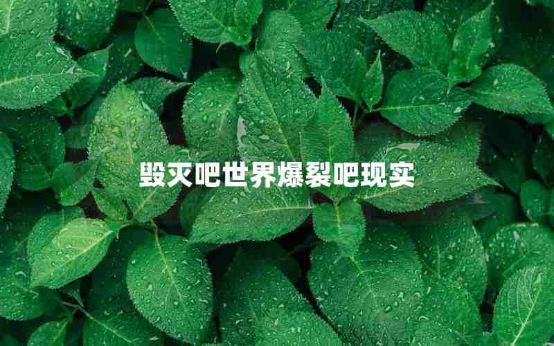 毁灭吧世界爆裂吧现实 毁灭吧世界爆裂吧现实