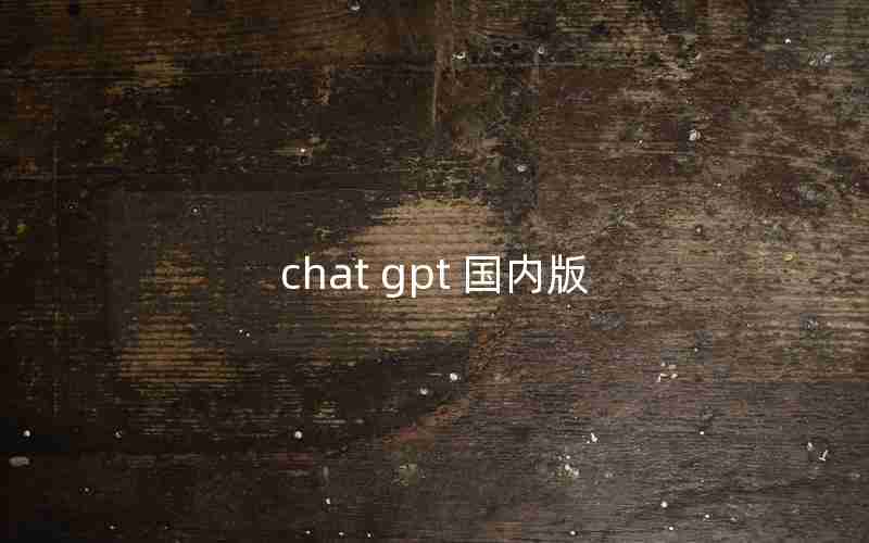 chat gpt 国内版 chat gpt 国内版