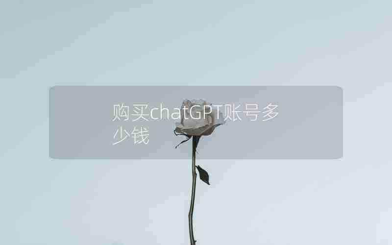 购买chatGPT账号多少钱
