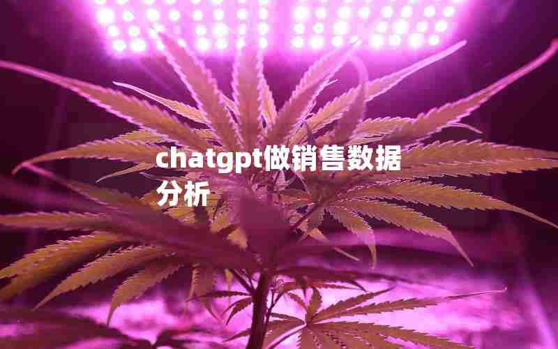 chatgpt做销售数据分析