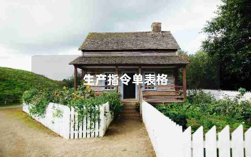 生产指令单表格