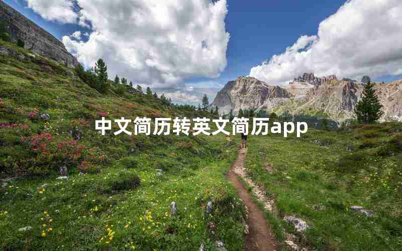 中文简历转英文简历app 中文简历转英文简历app