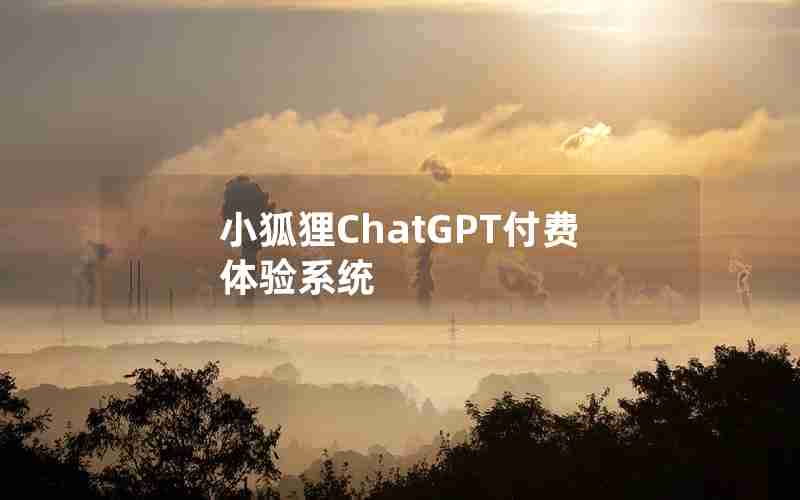 小狐狸ChatGPT付费体验系统 小狐狸ChatGPT付费体验系统