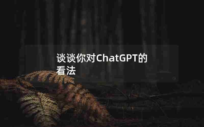 谈谈你对ChatGPT的看法 谈谈你对ChatGPT的看法