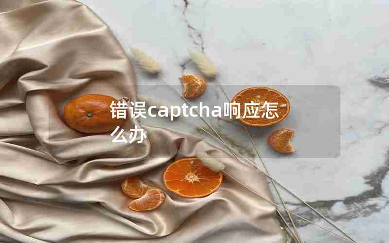 错误captcha响应怎么办