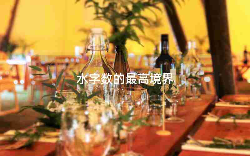水字数的最高境界