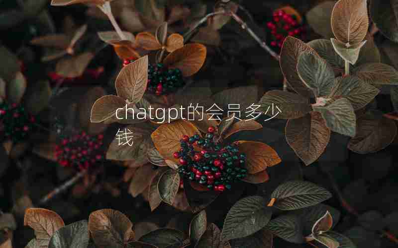 chatgpt的会员多少钱 chatgpt的会员多少钱