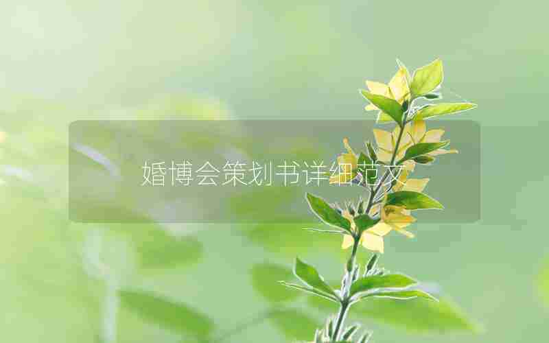 婚博会策划书详细范文