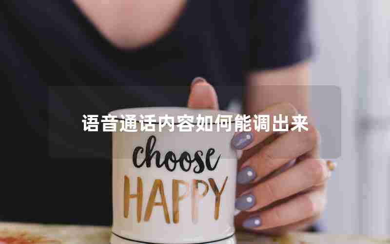 语音通话内容如何能调出来 语音通话内容如何能调出来