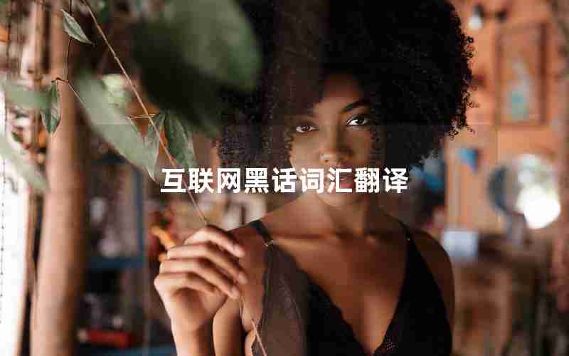 互联网黑话词汇翻译 互联网黑话词汇翻译