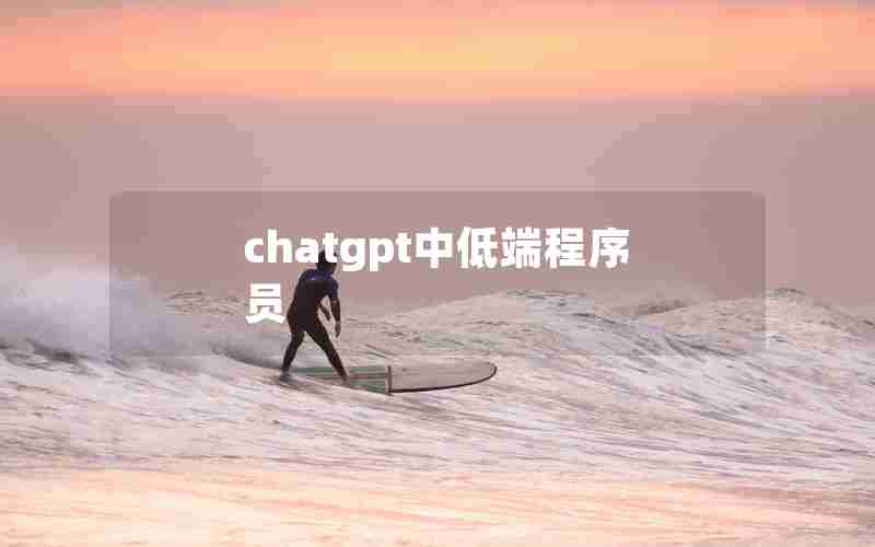 chatgpt中低端程序员 chatgpt中低端程序员
