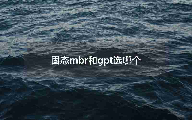 固态mbr和gpt选哪个