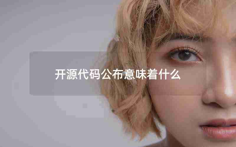 开源代码公布意味着什么