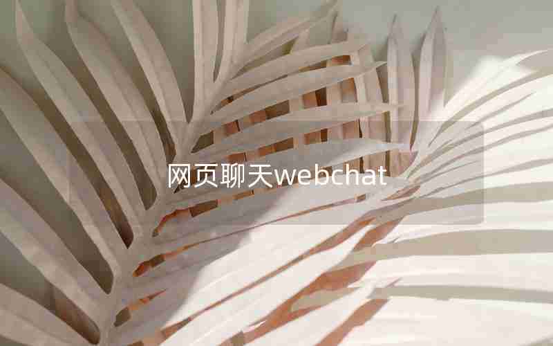网页聊天webchat 网页聊天webchat
