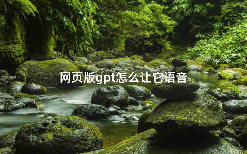 网页版gpt怎么让它语音 网页版gpt怎么让它语音