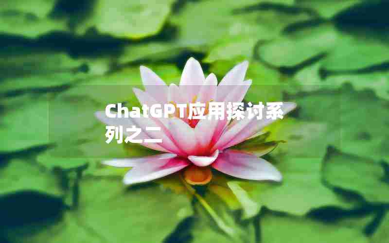 ChatGPT应用探讨系列之二