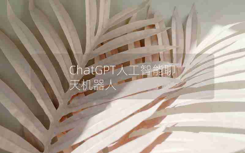 ChatGPT人工智能聊天机器人 ChatGPT人工智能聊天机器人
