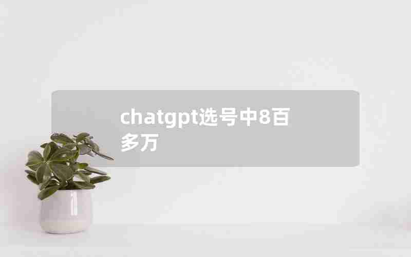 chatgpt选号中8百多万
