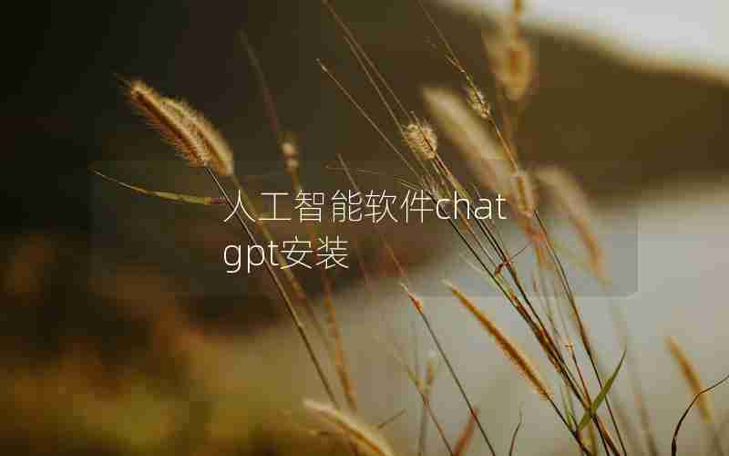 人工智能软件chat gpt安装 人工智能软件chat gpt安装