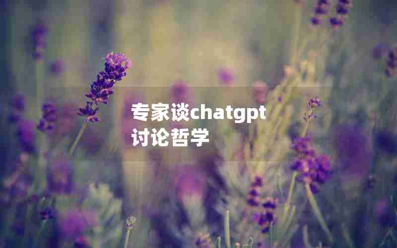 专家谈chatgpt 讨论哲学 专家谈chatgpt 讨论哲学