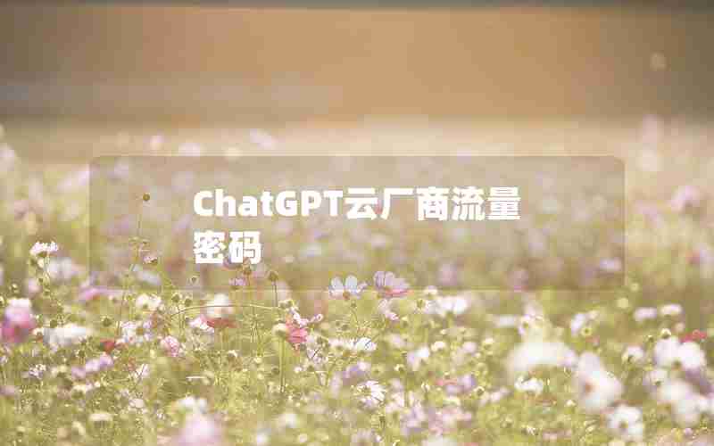 ChatGPT云厂商流量密码 ChatGPT云厂商流量密码