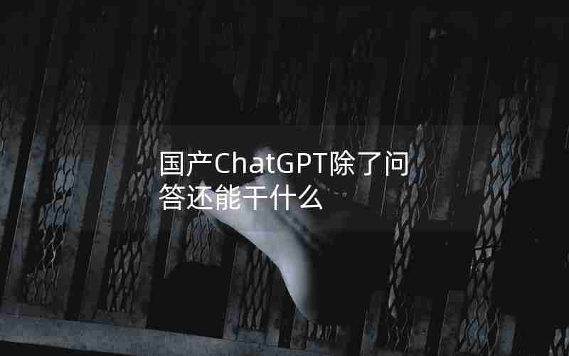 国产ChatGPT除了问答还能干什么