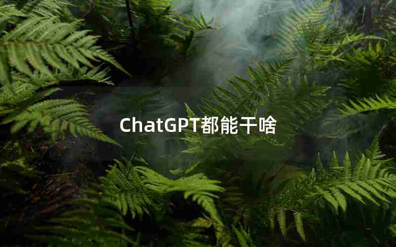 ChatGPT都能干啥 ChatGPT都能干啥