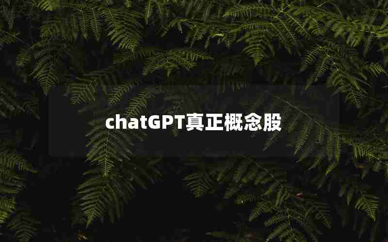 chatGPT真正概念股