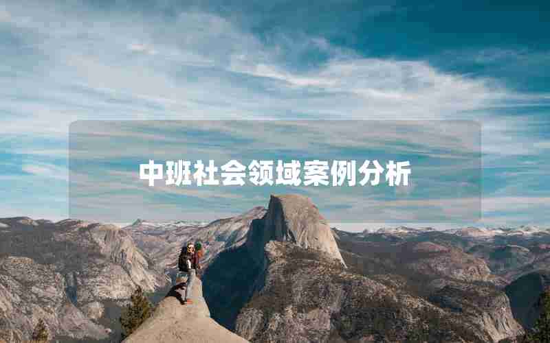 中班社会领域案例分析 中班社会领域案例分析