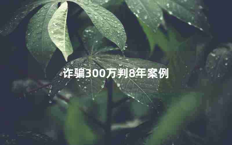 诈骗300万判8年案例