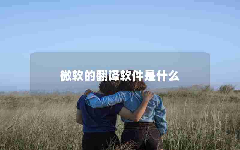 微软的翻译软件是什么 微软的翻译软件是什么