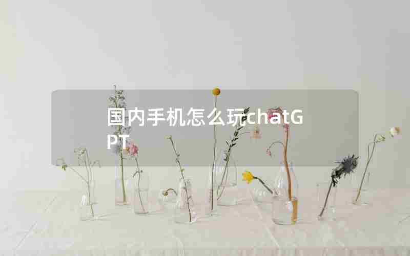 国内手机怎么玩chatGPT 国内手机怎么玩chatGPT