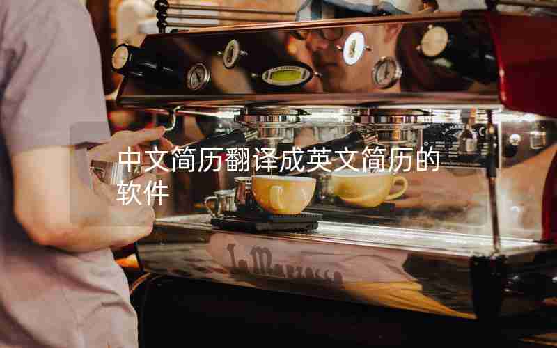 中文简历翻译成英文简历的软件