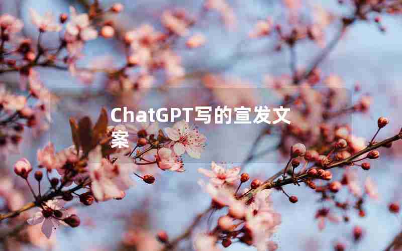 ChatGPT写的宣发文案