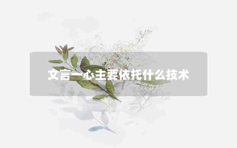 文言一心主要依托什么技术 文言一心主要依托什么技术