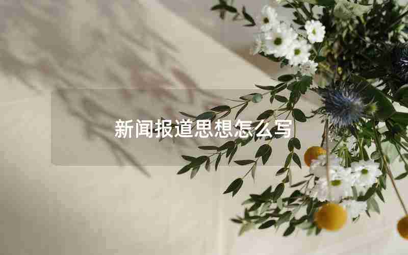 新闻报道思想怎么写 新闻报道思想怎么写