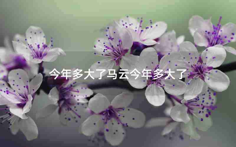 今年多大了马云今年多大了