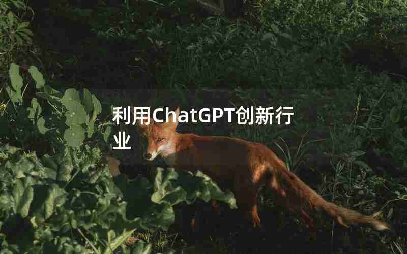 利用ChatGPT创新行业