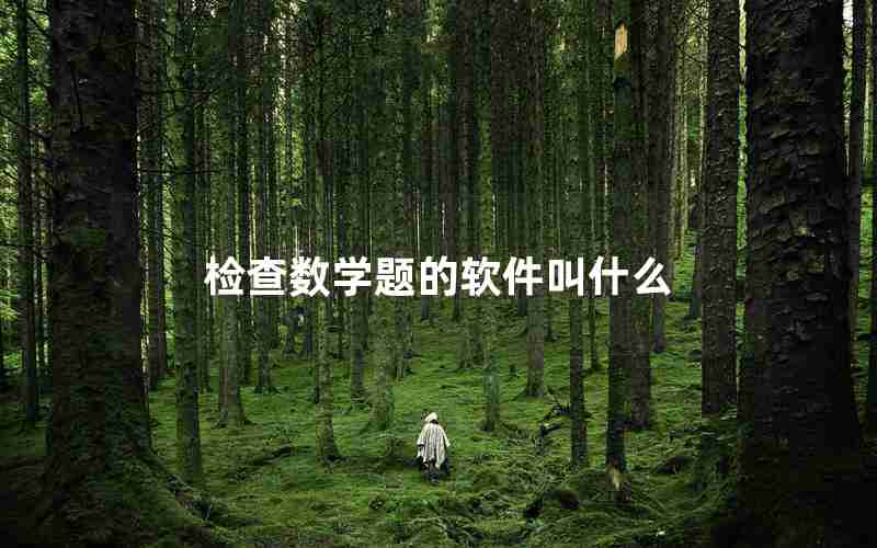 检查数学题的软件叫什么 检查数学题的软件叫什么