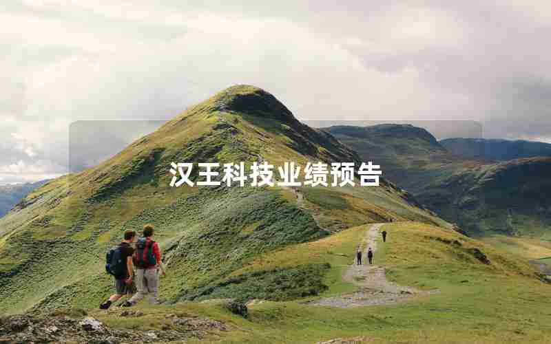 汉王科技业绩预告 汉王科技业绩预告