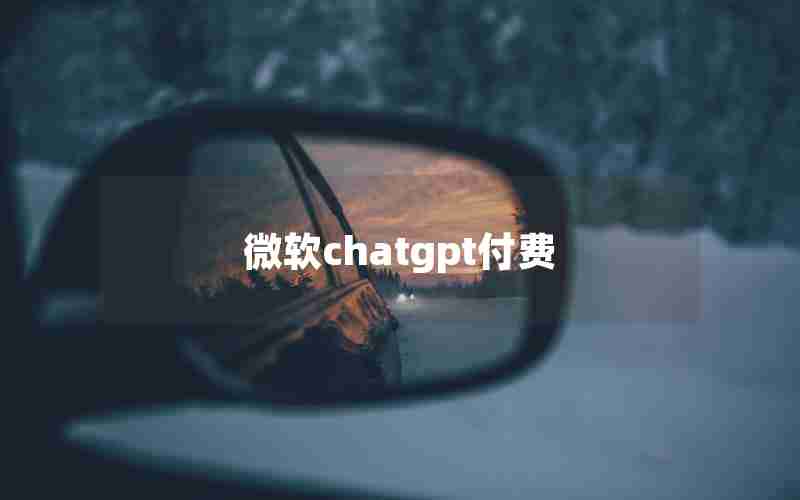 微软chatgpt付费 微软chatgpt付费